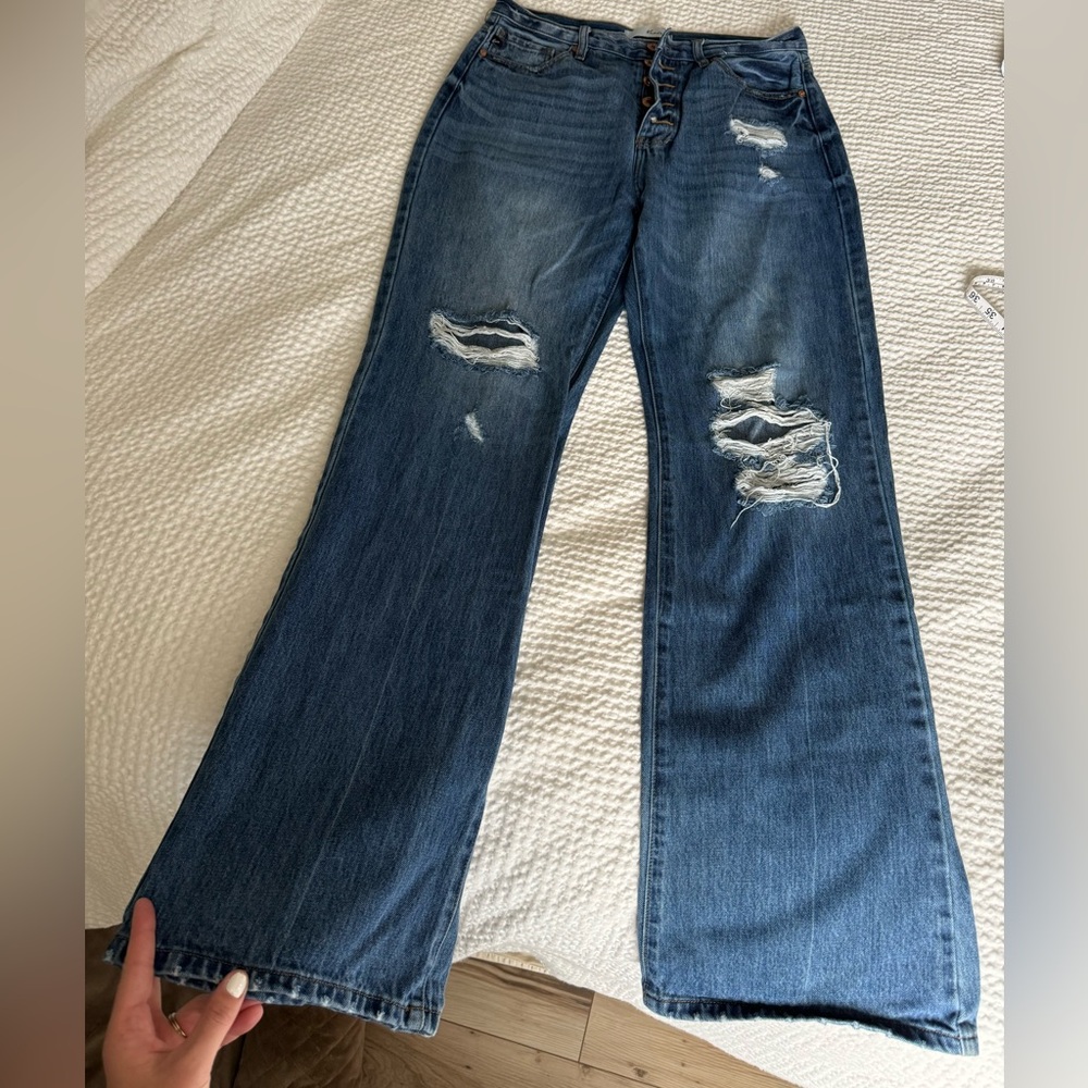 KanCan Distressed Flare Jeans